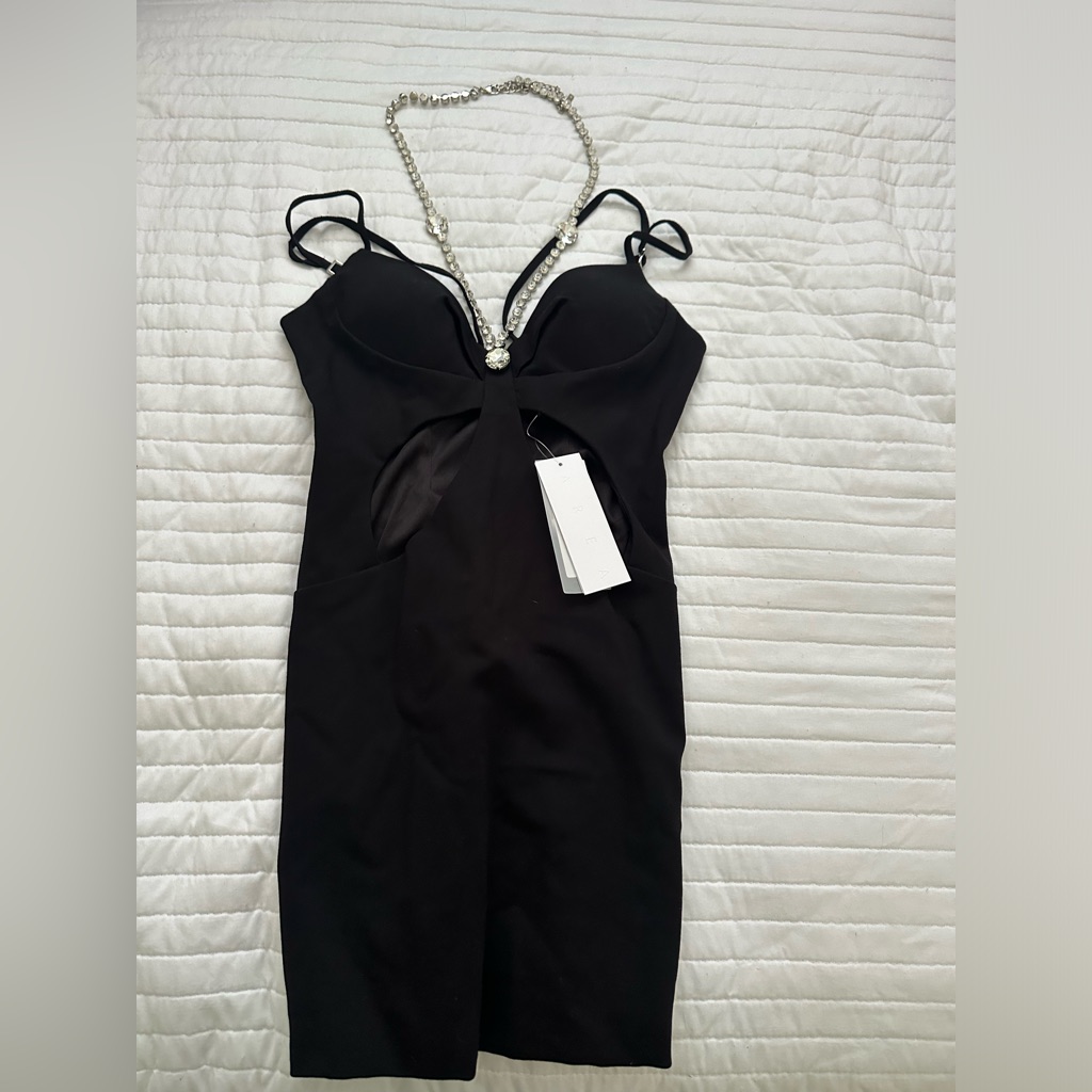 Area: Dress Butterfly Cutout Mini Dress Size Small Black